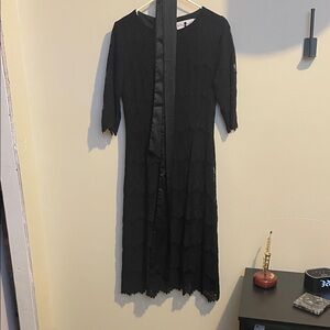 Dainty Jewels Elegant Black Lace Dress